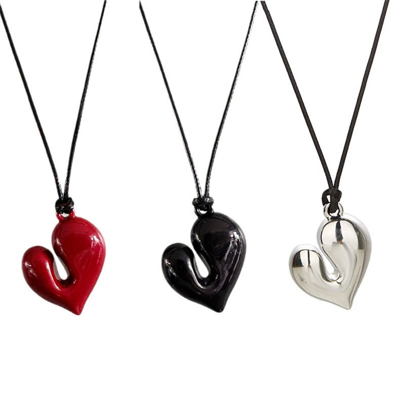 Irregular Heart Pendant Necklace