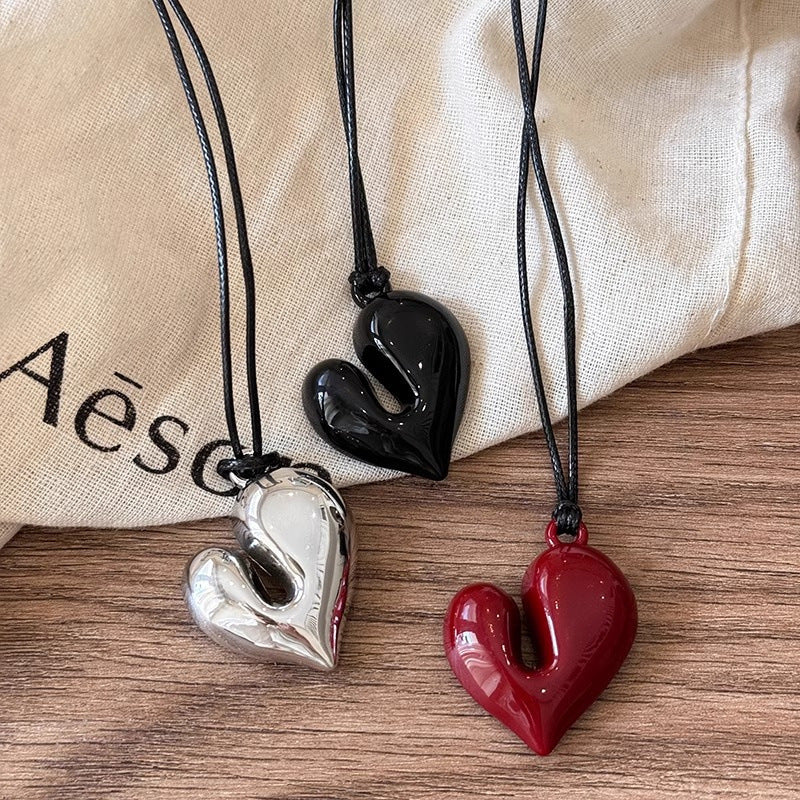 Irregular Heart Pendant Necklace