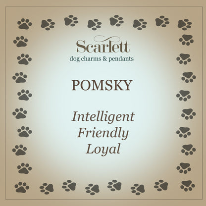 Pomsky Silver Dog Charm